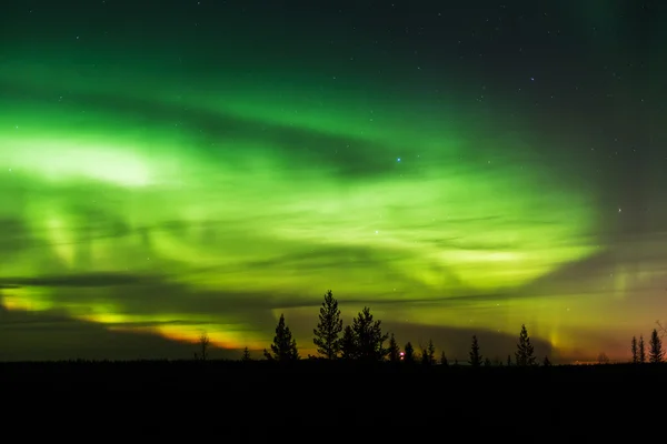 Aurora boreal verde — Fotografia de Stock