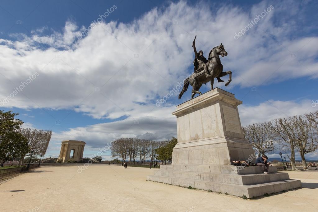 Statue of Louis XIV, Montpellier, France — Stock Photo © kanuman 114343690