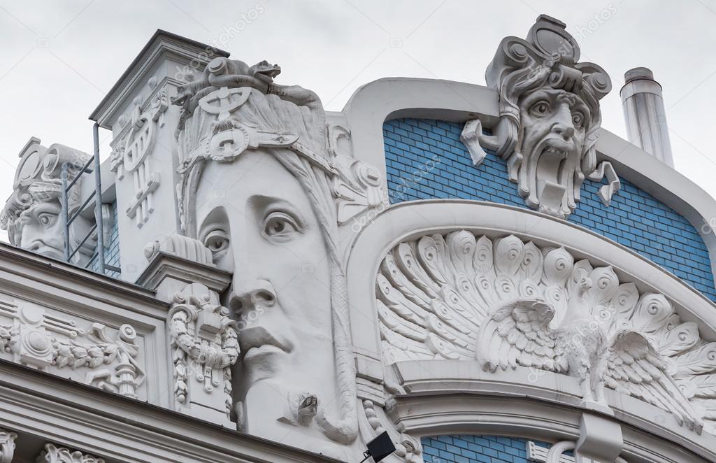 Old building in Riga decoration