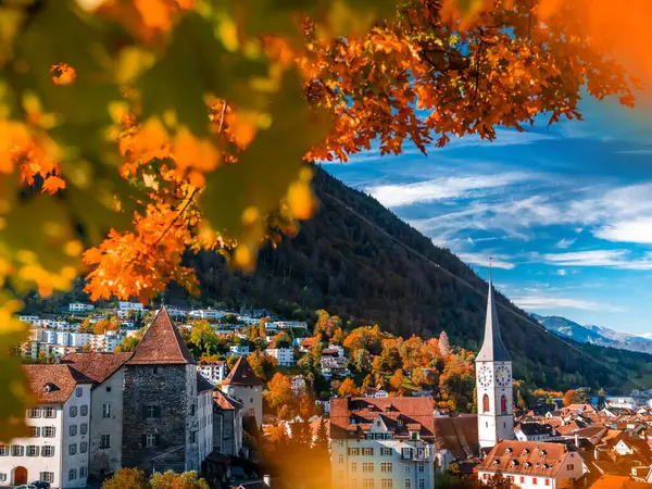 Hermosa Chur Ciudad Vieja Suiza —  Fotos de Stock