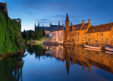 Picturesque canal at Bruges clipart