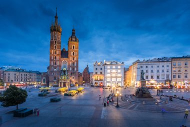 Tourists at city center of Krakow