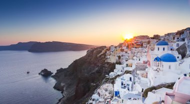 Güzel şehir Santorini Yunanistan