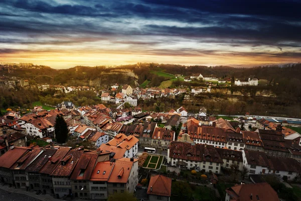 Belle vue aérienne de Fribourg — Photo