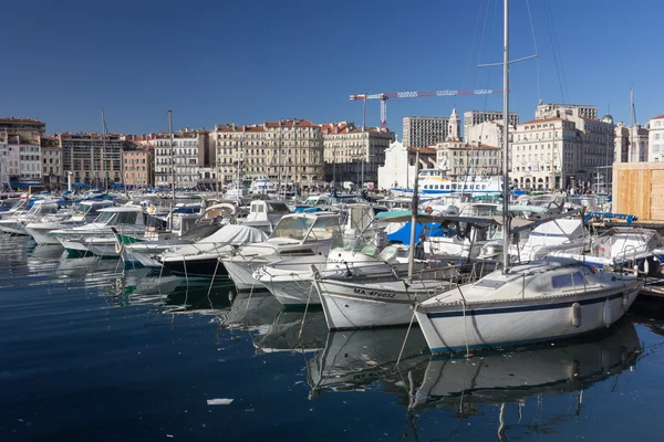 Jachten op zee haven van Marseille — Stockfoto