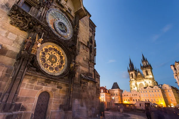 Berühmte mittelalterliche astronomische Uhr — Stockfoto