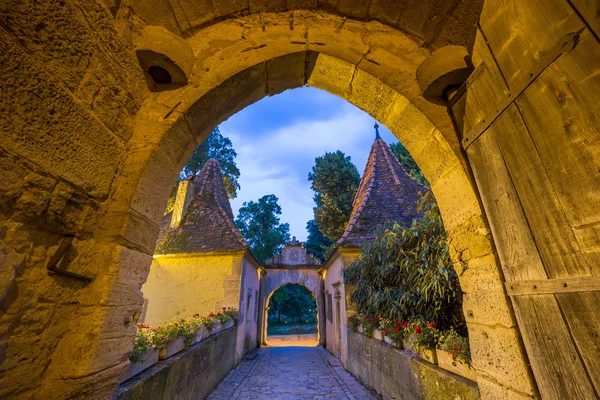 Rothenburg ob der Tauber, pittoresca città medievale in Germania , — Foto Stock