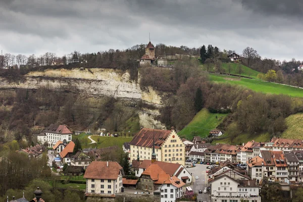 Fribourg의 아름 다운 조감도 — 스톡 사진