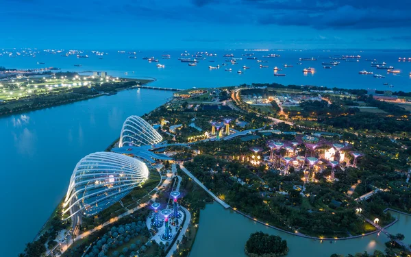 Wunderschöne singapore city skyline — Stockfoto