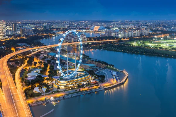 Hermosa ciudad de Singapur skyline — Foto de Stock