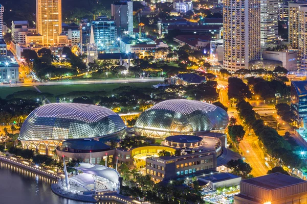 Avond Singapore centrum — Stockfoto