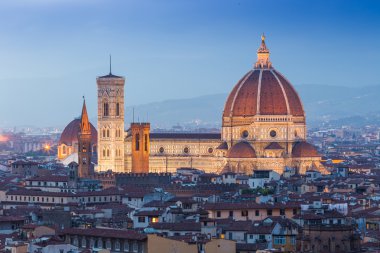 Picturesque aerial view of Florence at sunset clipart