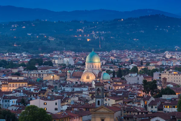 Firenze festői légi felvétel, a naplemente — Stock Fotó