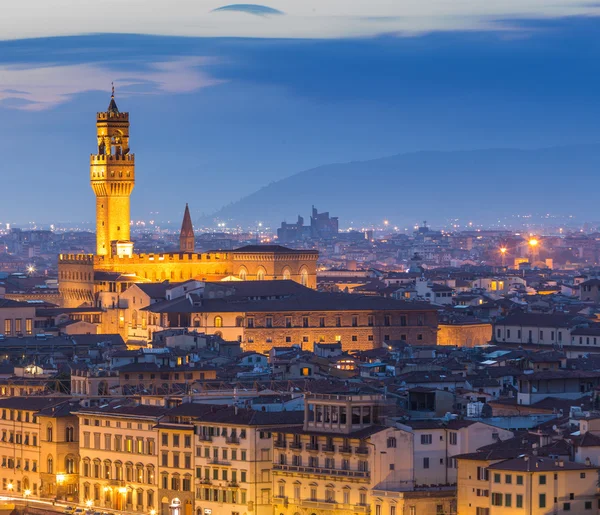 Pintoresca vista aérea de Florencia al atardecer — Foto de Stock