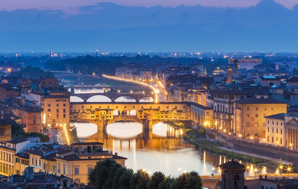 Pintoresca vista aérea de Florencia al atardecer — Foto de Stock
