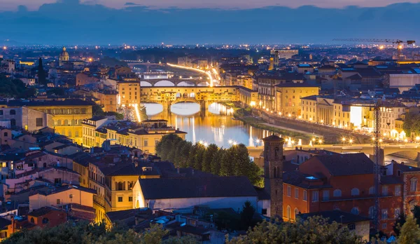Pintoresca vista aérea de Florencia al atardecer — Foto de Stock