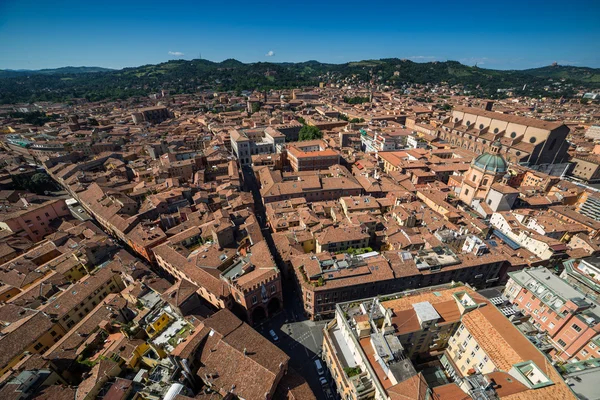 Antenn Visa gamla staden Bologna — Stockfoto