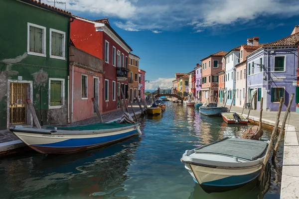 Case colorate a Burano — Foto Stock