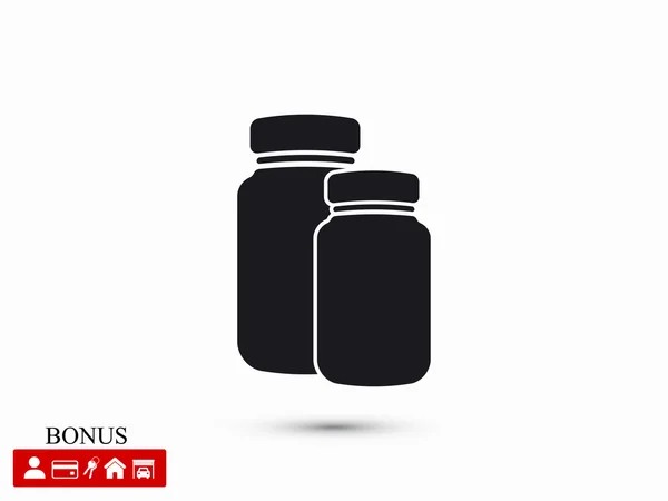 Icono de botellas de plástico — Vector de stock