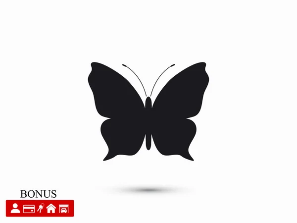 Silueta motýla ikony — Stockový vektor