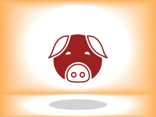 Tête de porc ou icône du visage — Image vectorielle