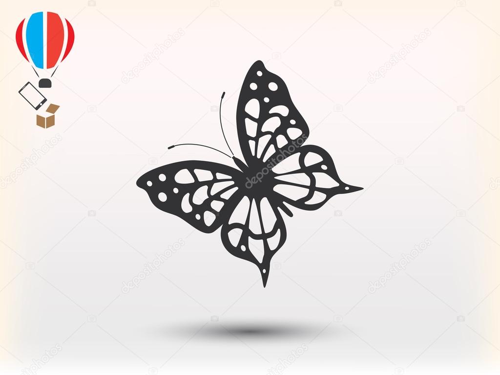 Silhouette of a butterfly  icon