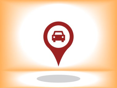 harita göstergesi ile araba simgesi.