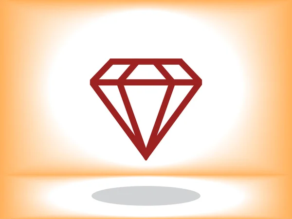 Diamante icono de piedra preciosa — Vector de stock