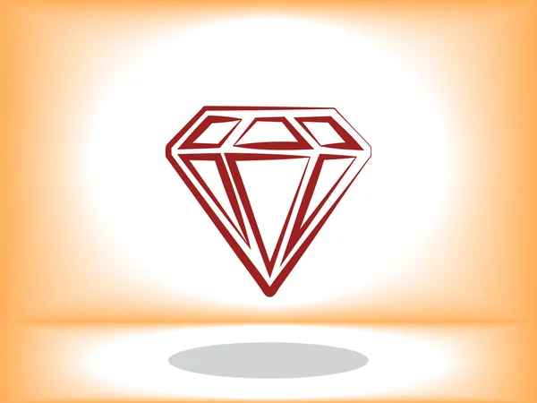 Diamante icono de piedra preciosa — Vector de stock