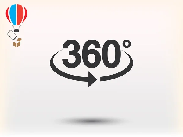 Angolo 360 gradi segno icona — Vettoriale Stock