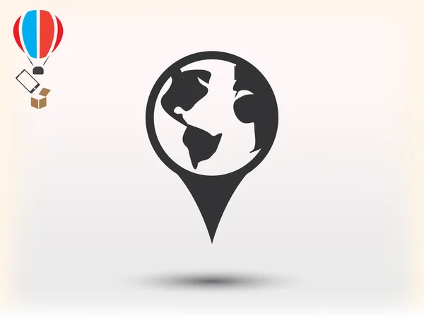 Globe elhelyezkedése ikon — Stock Vector