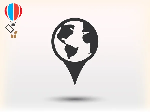 Globe locatiepictogram — Stockvector