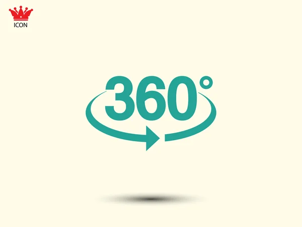 Ángulo 360 grados signo icono — Archivo Imágenes Vectoriales