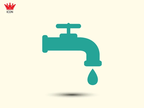 Grifo con gota de agua — Vector de stock