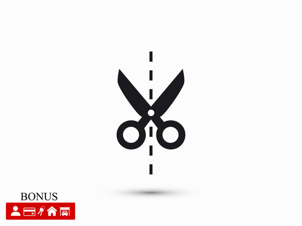 Иконка с ножницами
