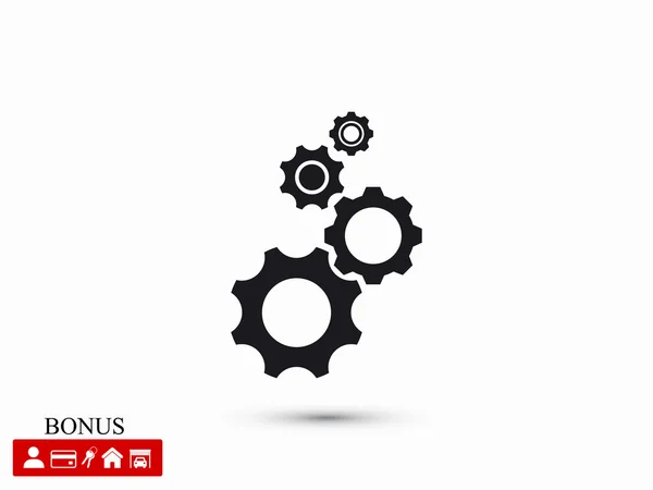 Gears pictogram illustratie — Stockvector