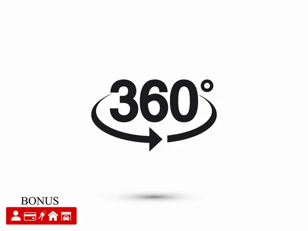 角度 360 度記号アイコン — ストックベクタ