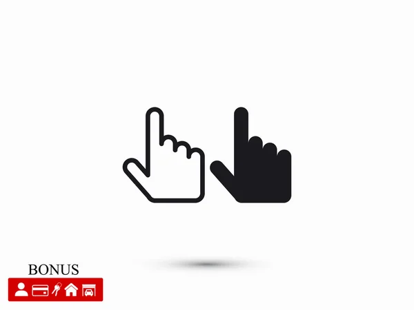 Icono del cursor de mano — Vector de stock