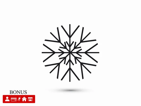 Illustrazione icona fiocchi di neve — Vettoriale Stock