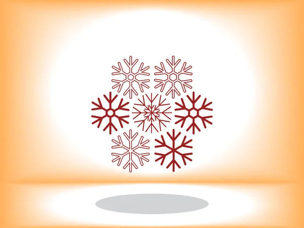 Snöflingor ikon illustration — Stock vektor