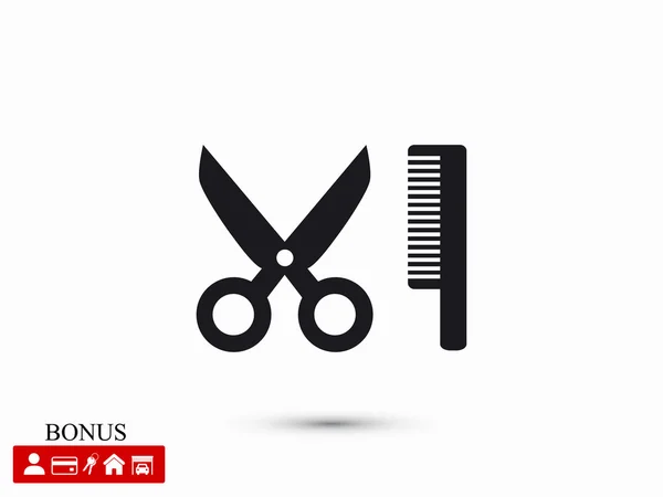 Pettinare i capelli con le forbici — Vettoriale Stock