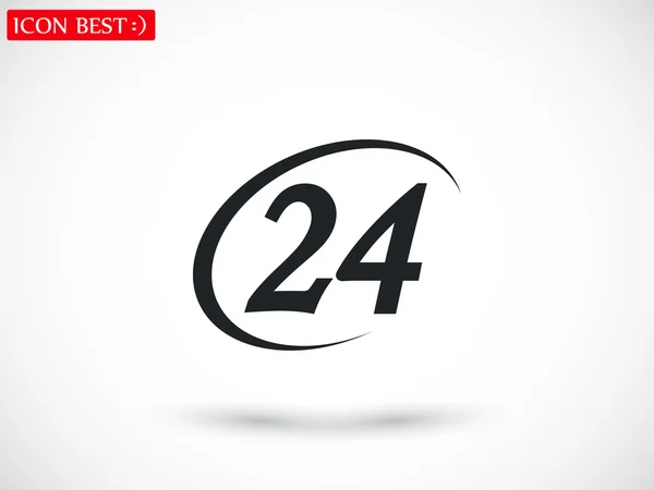 24 godzina ikona ilustracja — Wektor stockowy