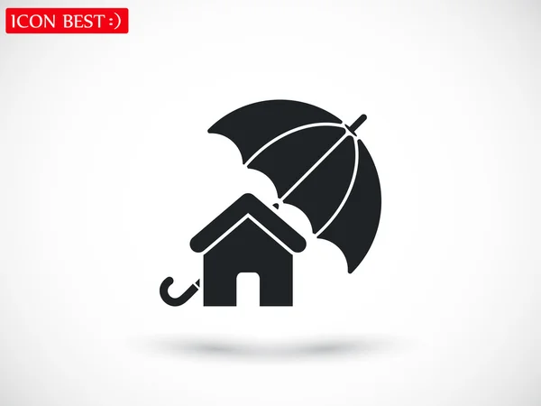 Şemsiye simgesi olan ev. — Stok Vektör