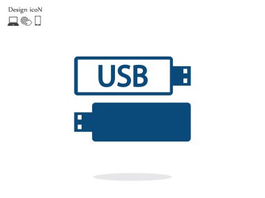 USB düz tasarım simgesi