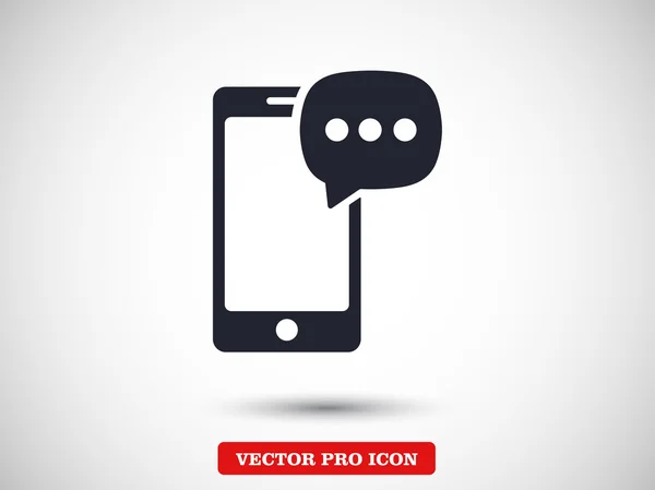 Téléphone SMS icône design plat — Image vectorielle
