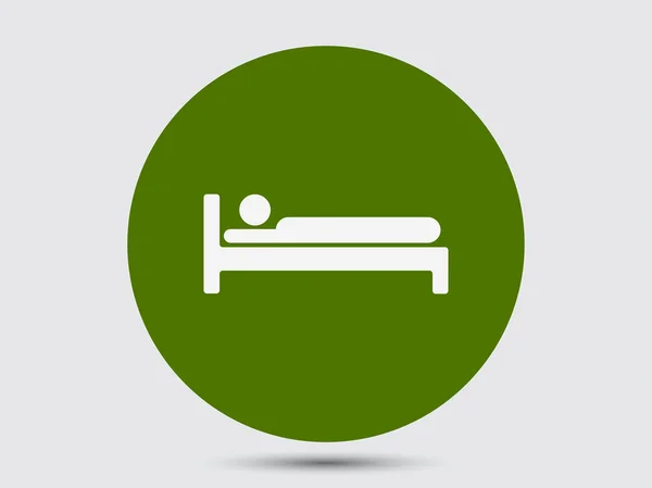 Silhueta de pessoa no ícone da cama — Vetor de Stock