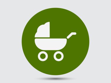 Çocuk arabası düz tasarım simgesi