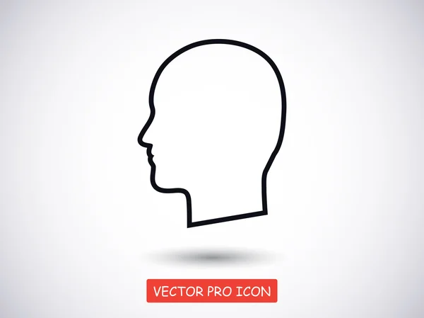 Huvudet platt design ikon — Stock vektor
