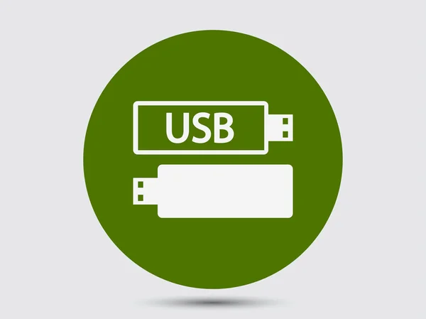 Icône design plat USB — Image vectorielle