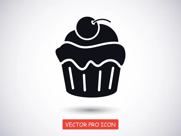 Cherry cupcake flat design icon